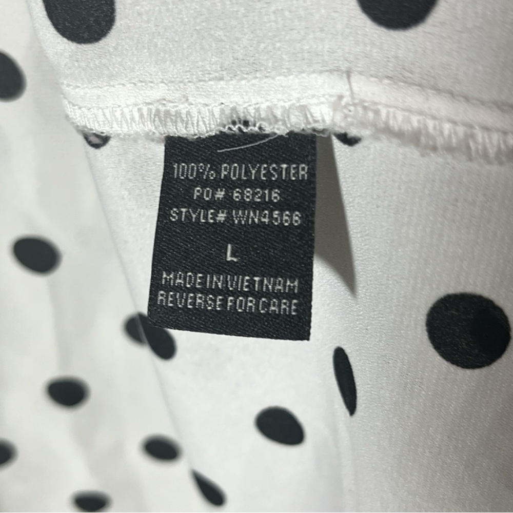FASHION NOVA Button-down Sheer Dress Shirt with Polka Dots - Picture 4 of 5
